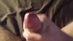 Cumshot in bed