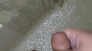 Gay Latino Chub Jacking off in Shower 
