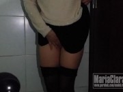 Almost Caught Masturbating in Public Restroom While Lockdown - Asian Pinay Teen With Pink Panties