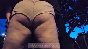 BBW TEASES WITH HUGE TITS AND ASS OUTSIDE AT NIGHT