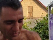 Apples ripen in the garden.