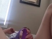 Purple hair babe on webcam 