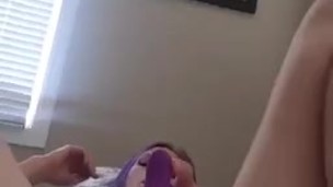 Purple hair babe on webcam 