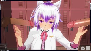 3D HENTAI Друзья заглянули ко мне в женскую раздевалку и жестко ...