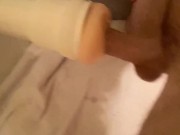 Creampied Mounted Fleshlight (Closeup, great noises!) 9/16