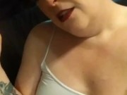 Pierced Kitty is Sexy Chain Smoking with wine   3/16