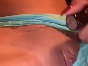 Sexy Latina uses toy to play with herself for the first time