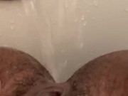 Letting the water play with my pussy while I show off my white toes 2/16