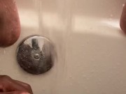Letting the water play with my pussy while I show off my white toes 3/16