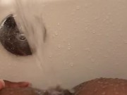 Letting the water play with my pussy while I show off my white toes 6/16