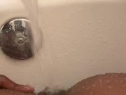 Letting the water play with my pussy while I show off my white toes 9/16