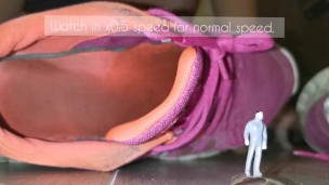 Giantess tortures tiny man 