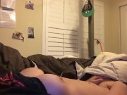 Teen rubs her clit till she cums hard  3/16