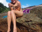Сrept up to nudist blonde on the beach and fucked her hard public rough sex - Full video