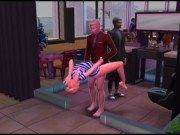 Sex with a waitress at the bar and in the toilet with rock music | porn games 10/16