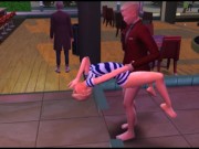 Sex with a waitress at the bar and in the toilet with rock music | porn games 12/16