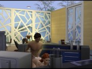 Sex with a waitress at the bar and in the toilet with rock music | porn games 6/16