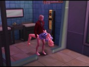 Sex with a waitress at the bar and in the toilet with rock music | porn games 7/16