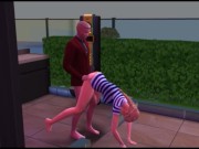 Sex with a waitress at the bar and in the toilet with rock music | porn games 8/16