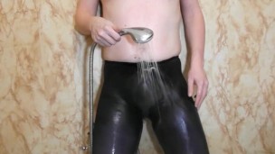 Playing with Pantyhose in the Shower