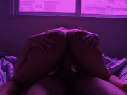 My pink haired girlfriend rides me hard until she cums 13/16