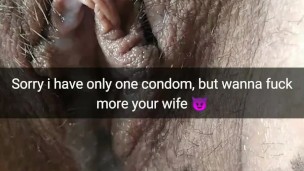 My wife have only one condom, but her bull wanna fuck more..so she had to take unprotected creampies