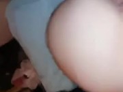 Teen rides back black dildo