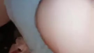 Teen rides back black dildo