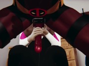 Spider Gwen + Deadpool Footjob, HJ, Facesit, Riding, 69 (Asian Voice) 7/16