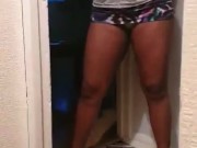 THICK BOOTY LATINA in a MINI SKIRT ADJUSTING PANTIES 15/16