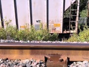 CUTE TEEN WITH PINK HAIR PEE'S ON TRAIN TRACKS!!! // IsabellaFern //