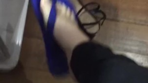 @tici_feet IG ticii_feet tici feet dangling blue havaianas (preview) full video for sale