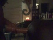 Ebony goddess pegging bf with 12 inch dick 14/16