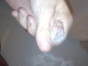 Teen big cock play in shower blew up on my foot a bit lol 15/16