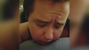 nonbinary sucks their thumb while humping their vibrator and begging for daddy's come