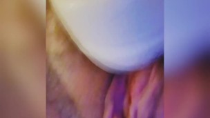 nonbinary trans with big clit comes loudly using magic wand and plays with their wet pussy after