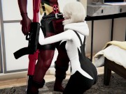 Spider Gwen Fucked by Deadpool BJ, Doggy, Anal, DP (japanese voice) 1/16