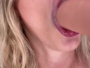 Solo Dildo Awesome Blow Job and Glass Dildo Hot Masturbation 9/16