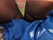 Hot LATINA Caught Adjusting Bikini Thong on a PUBLIC BEACH - Pussy Slip and Cameltoe POV Candid 8/16