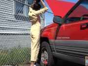 Stuck Fetish on Labor Day - Viva Athena gets stuck in a truck.