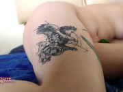 Amateur Girlfriend Uses My Cum To Masturbate With a Cucumber Until She Squirts