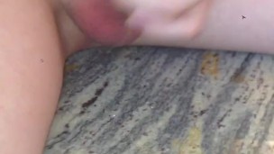 Big white cock getting hard and dripping precum 