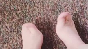 Taking off my shoes after a long day at work