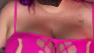 Sara teases with a mask burlesque 