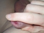 Big Close up Cum Shot after playing with foreskin
