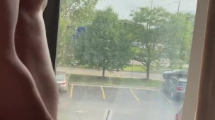 Eddie De Luca Jerking in Hotel Window