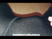 You tease my THROBBING COCK until I cum in my lycra tights