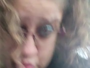 Naughty big breast sucks BBC on ride home  2/16