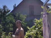 After showering in the garden. 14/16