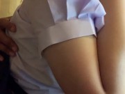 แอบเย็ดกับนักเรียน ม.ปลาย หุ่นอวบๆ ในห้องสมุด เย็ดแรงมาก เสียวมาก แต่ร้องไม่ได้ เสียงไทย 14/16